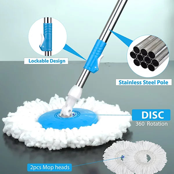 360° Rotating Head Mops with Bucket Mob Deep-cleaning magic mop-microfiber mop | Best for home and office cleaning