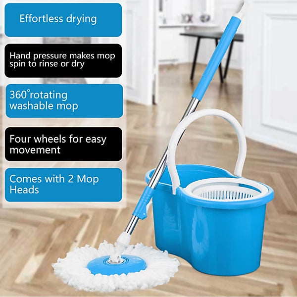 360° Rotating Head Mops with Bucket Mob Deep-cleaning magic mop-microfiber mop | Best for home and office cleaning